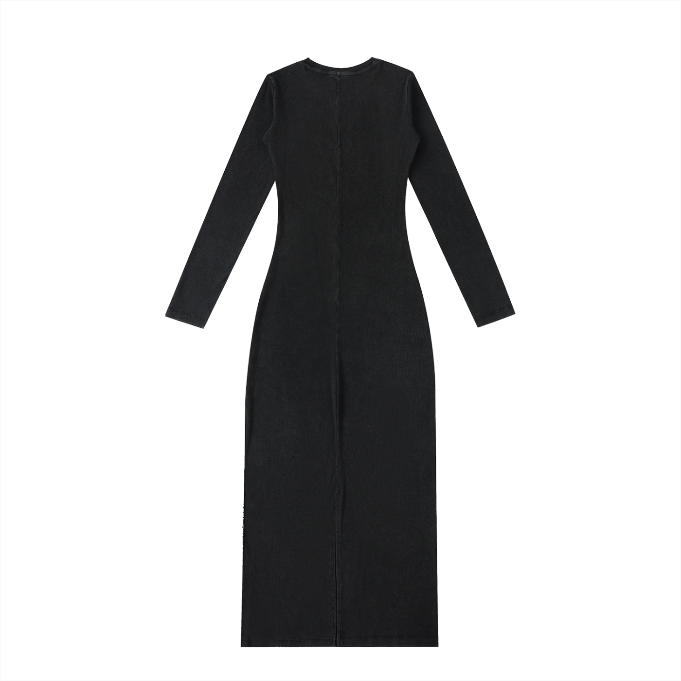DEADLIGHT HOLLOW LOGO MIDI DRESS - BLACK