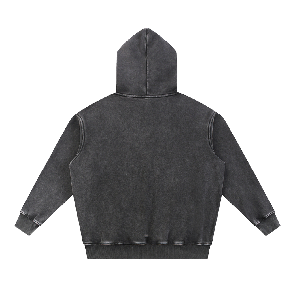 DEADLIGHT SIGNATURE LOGO HOODIE - SNOW WASHED BLACK