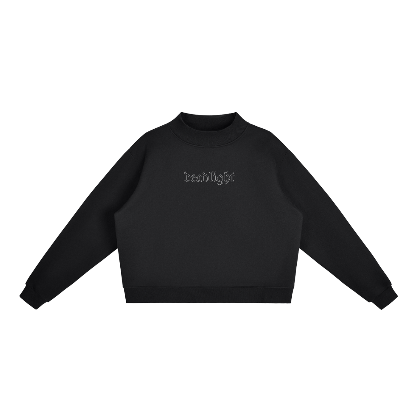 DEADLIGHT HOLLOW LOGO MOCK NECK SWEATER - BLACK