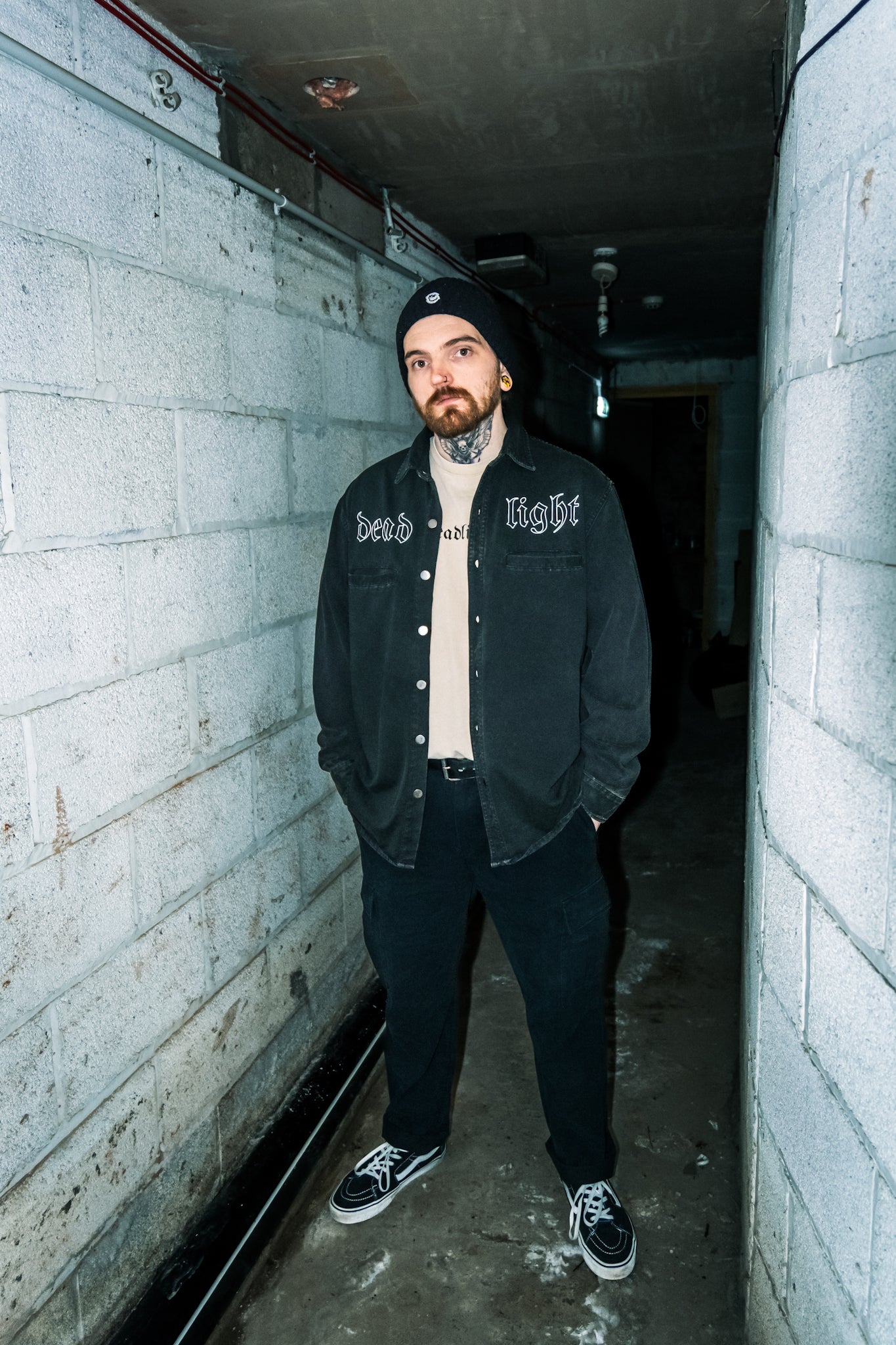 DENIM STYLE LONG SLEEVE OVERSHIRT - VINTAGE WASH BLACK