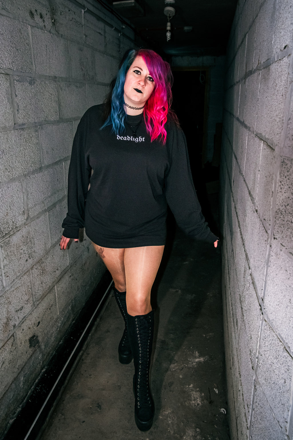DEADLIGHT LOGO LONG SLEEVE - BLACK