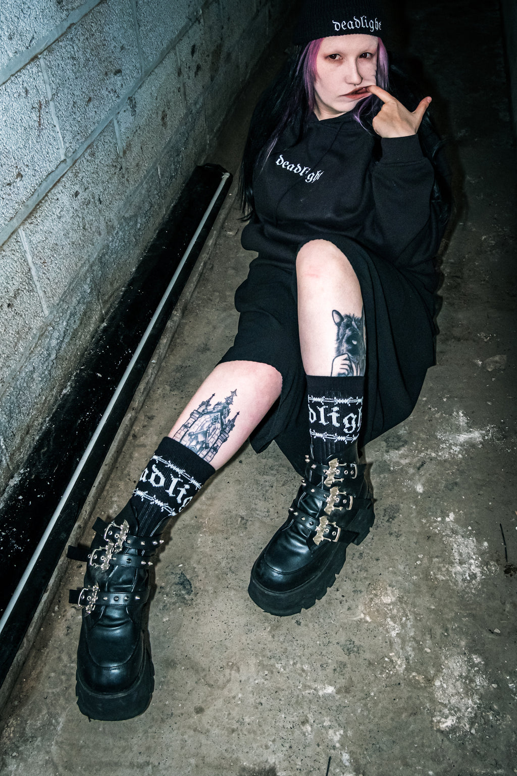 DEADLIGHT LOGO SOCKS - BLACK