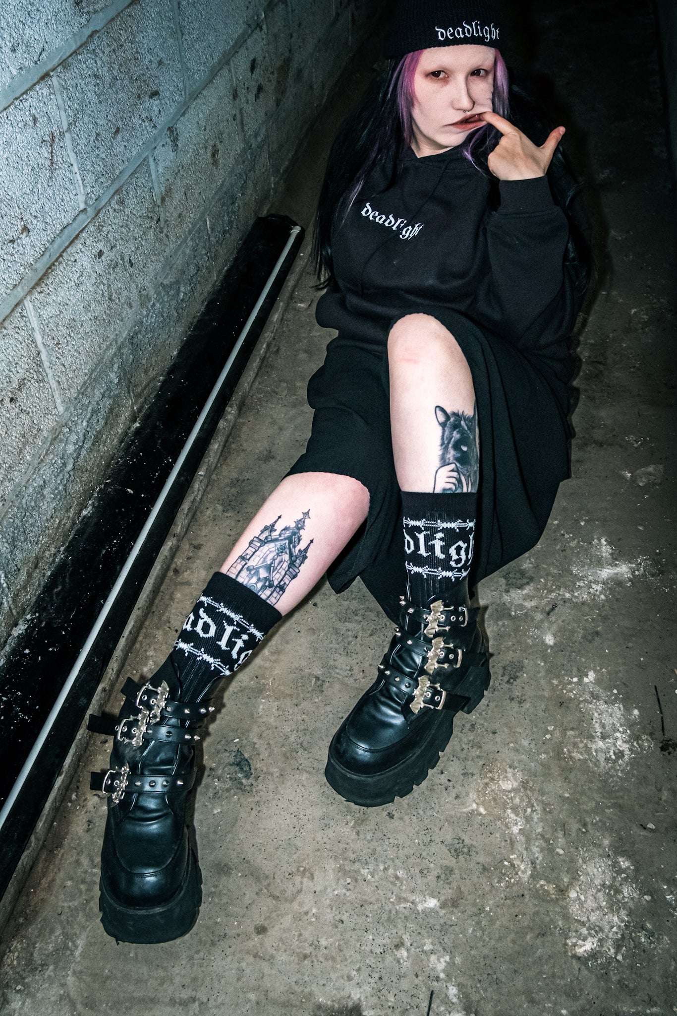 DEADLIGHT LOGO SOCKS - BLACK