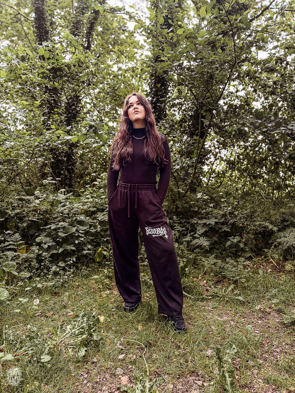 ALTERED LOGO WIDE LEG JOGGERS - BLACK