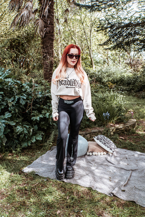 ALTERED LOGO WAFFLE KNIT LONG SLEEVE - APRICOT