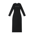 DEADLIGHT HOLLOW LOGO MIDI DRESS - BLACK