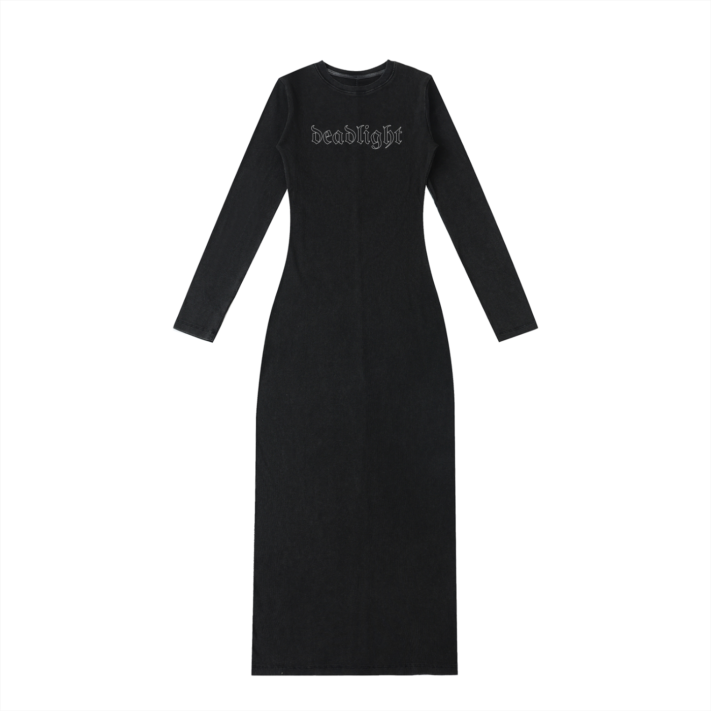DEADLIGHT HOLLOW LOGO MIDI DRESS - BLACK