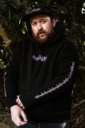 LAVENDER EYES BARBED WIRE HOODIE - BLACK