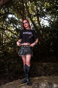 LAVENDER EYES CROPPED TEE - FADED BLACK