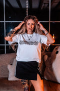 DEADLIGHT COBWEB LOGO TEE - WHITE