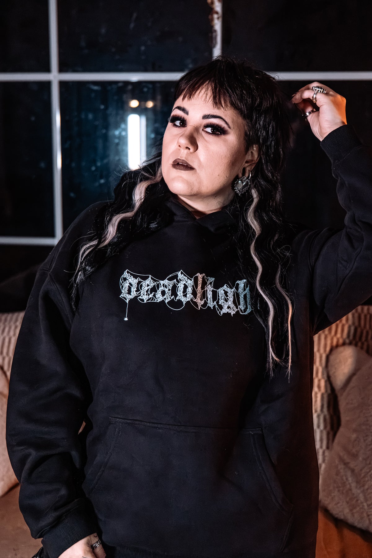 DEADLIGHT SPIDER LOGO HOODIE - BLACK