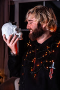 DEADLIGHT RED DAGGER & SKULL HOODIE - BLACK