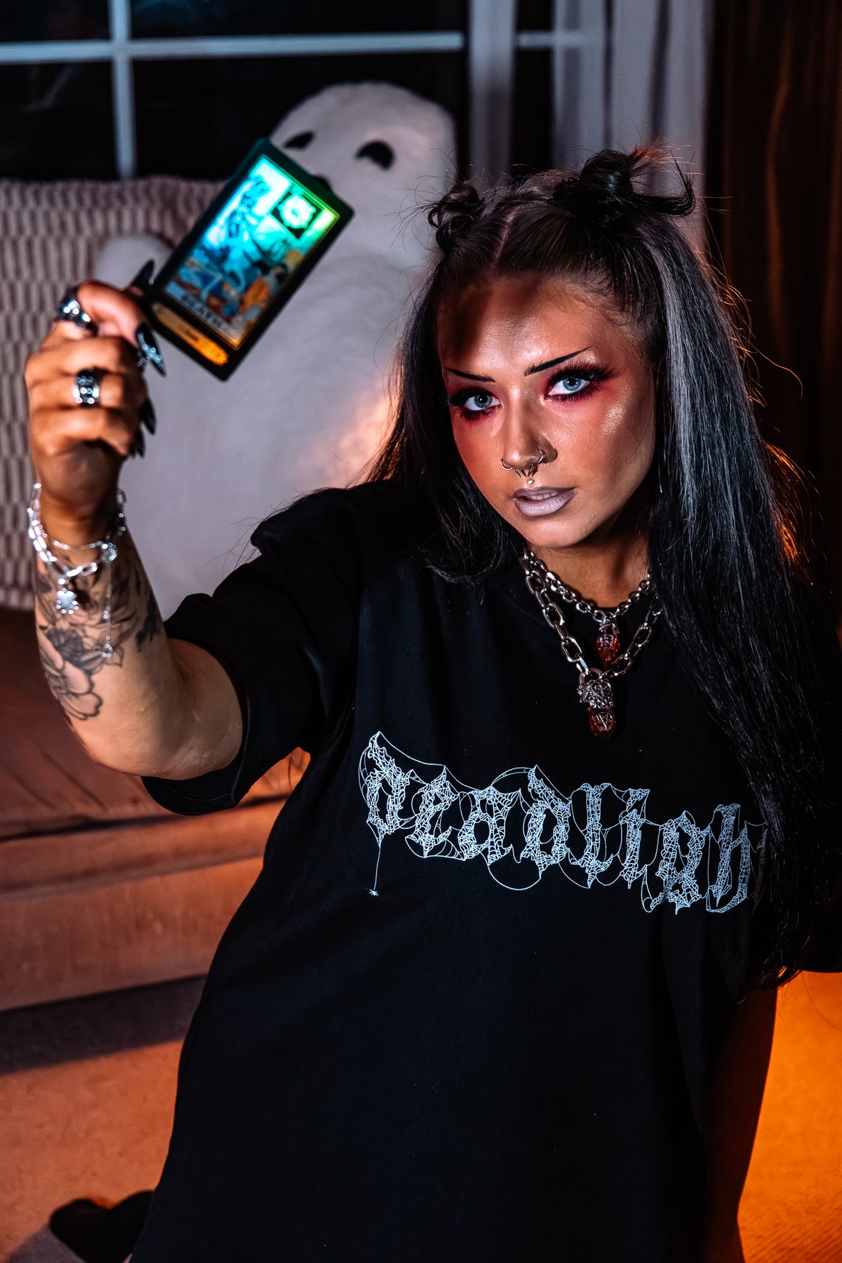 DEADLIGHT SPIDER LOGO TEE - BLACK